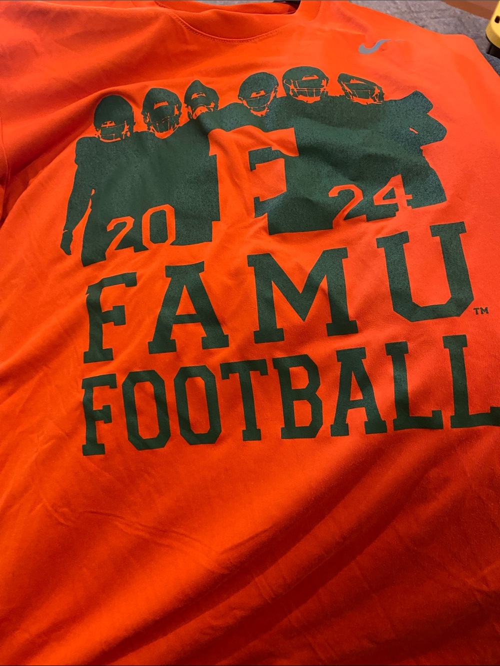 Nike Long-Sleeve Orange FAMU Football Dri-fit Tee 2024 Florida A&M HBCU - Picture 3 of 4